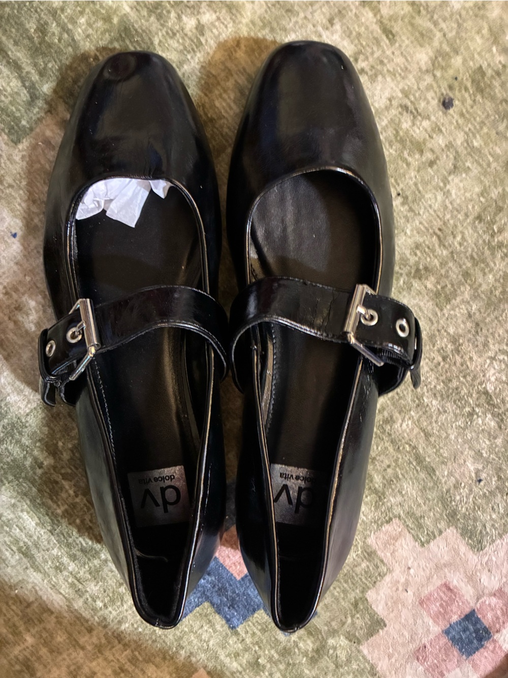 DV by Dolce Vita Black Mary Jane Flats with Buckle Strap Sz 8.5